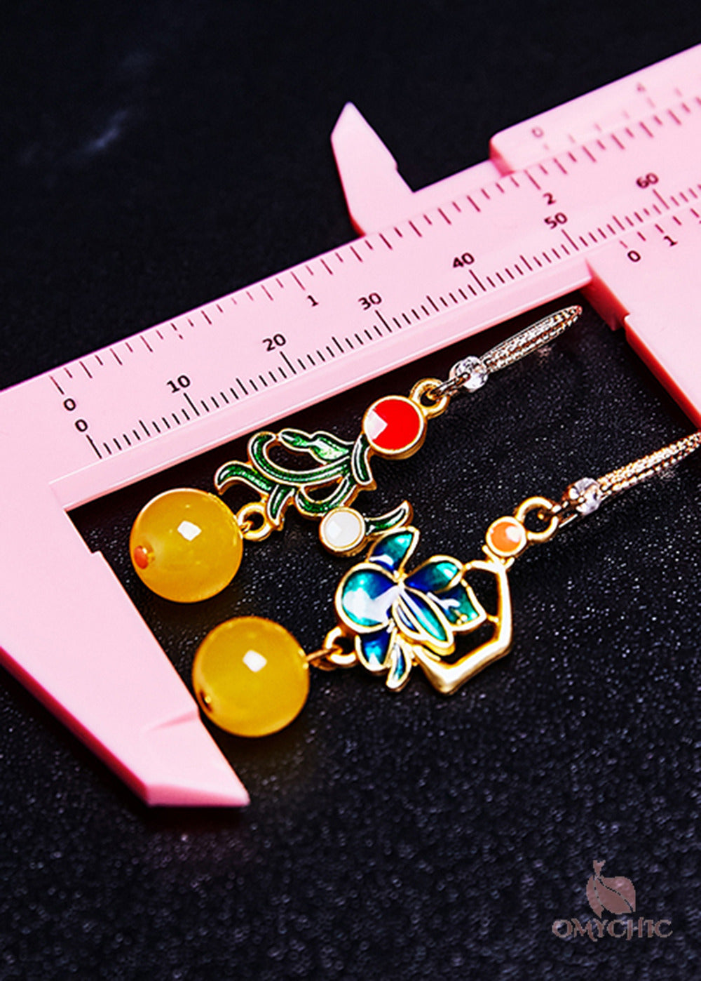 Beautiful Asymmetric Design Gilding Beeswax Drop Earrings