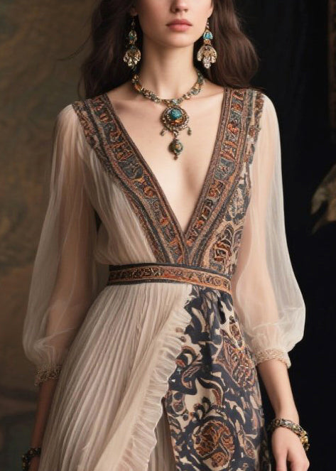 Beautiful Asymmetrical Side Open Chiffon Dinner Dresses Summer