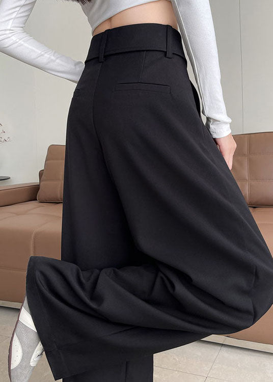 Beautiful Black Oversized Drawstring Cotton Harem Pants Fall