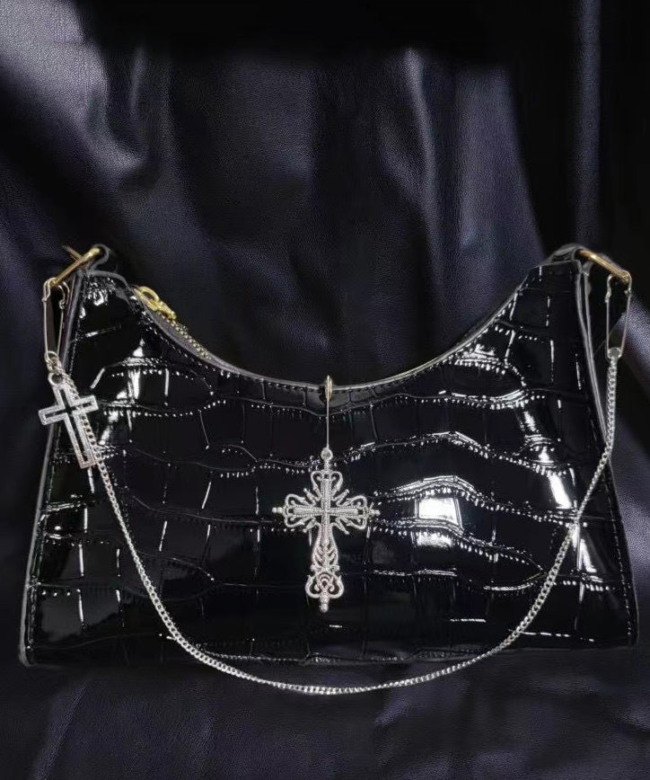 Beautiful Chain Linked Decorated Solid Durable Faux Leather Hobo Bag