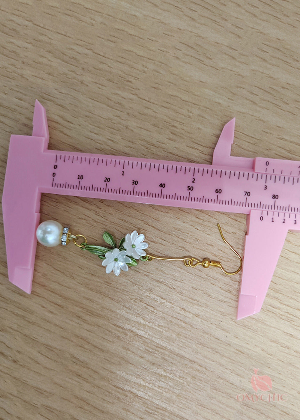 Beautiful Chrysanthemum Fine Pearl Drop Earrings