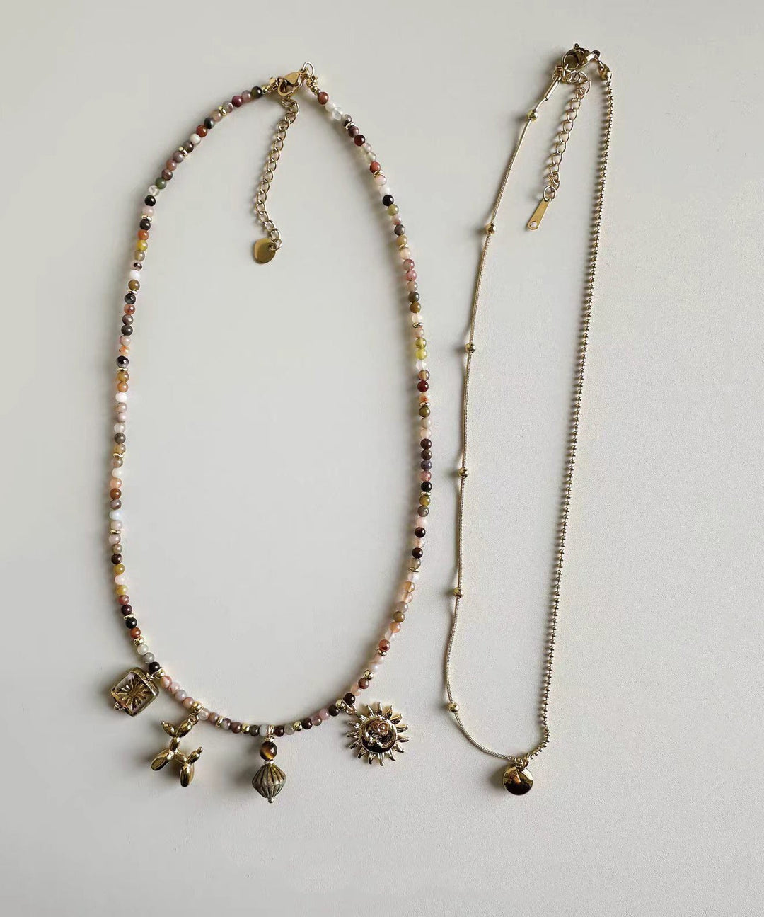 Beautiful Czech Glass Beading Pendant Choker Two Piece Set