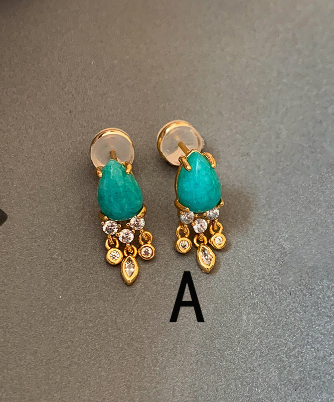 Beautiful Ethnic Style Fine Turquoise Drop Earrings - Omychic