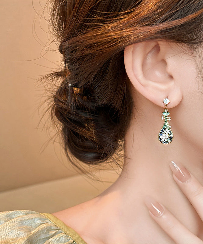 Beautiful Gold Copper Alloy Pipa Drop Earrings