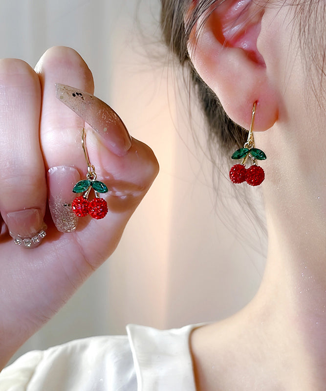 Beautiful Gold Copper Overgild Cherry Drop Earrings
