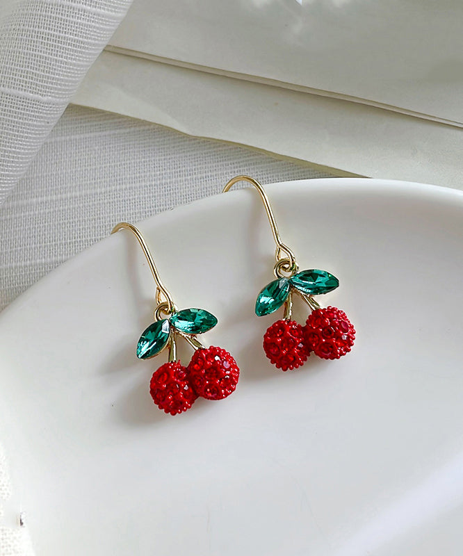 Beautiful Gold Copper Overgild Cherry Drop Earrings