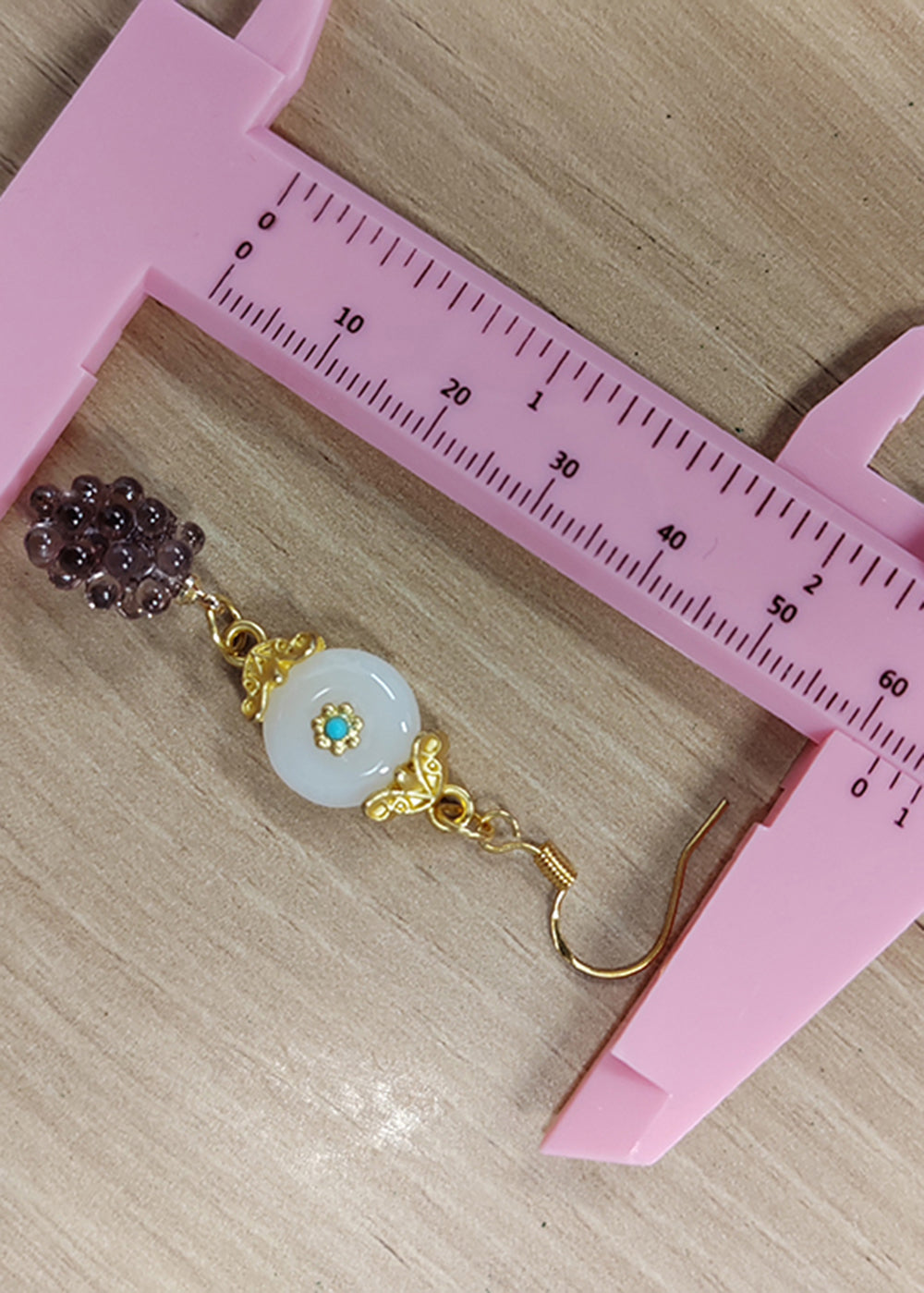 Beautiful Grapes Fine White Jade Drop Earrings - Omychic