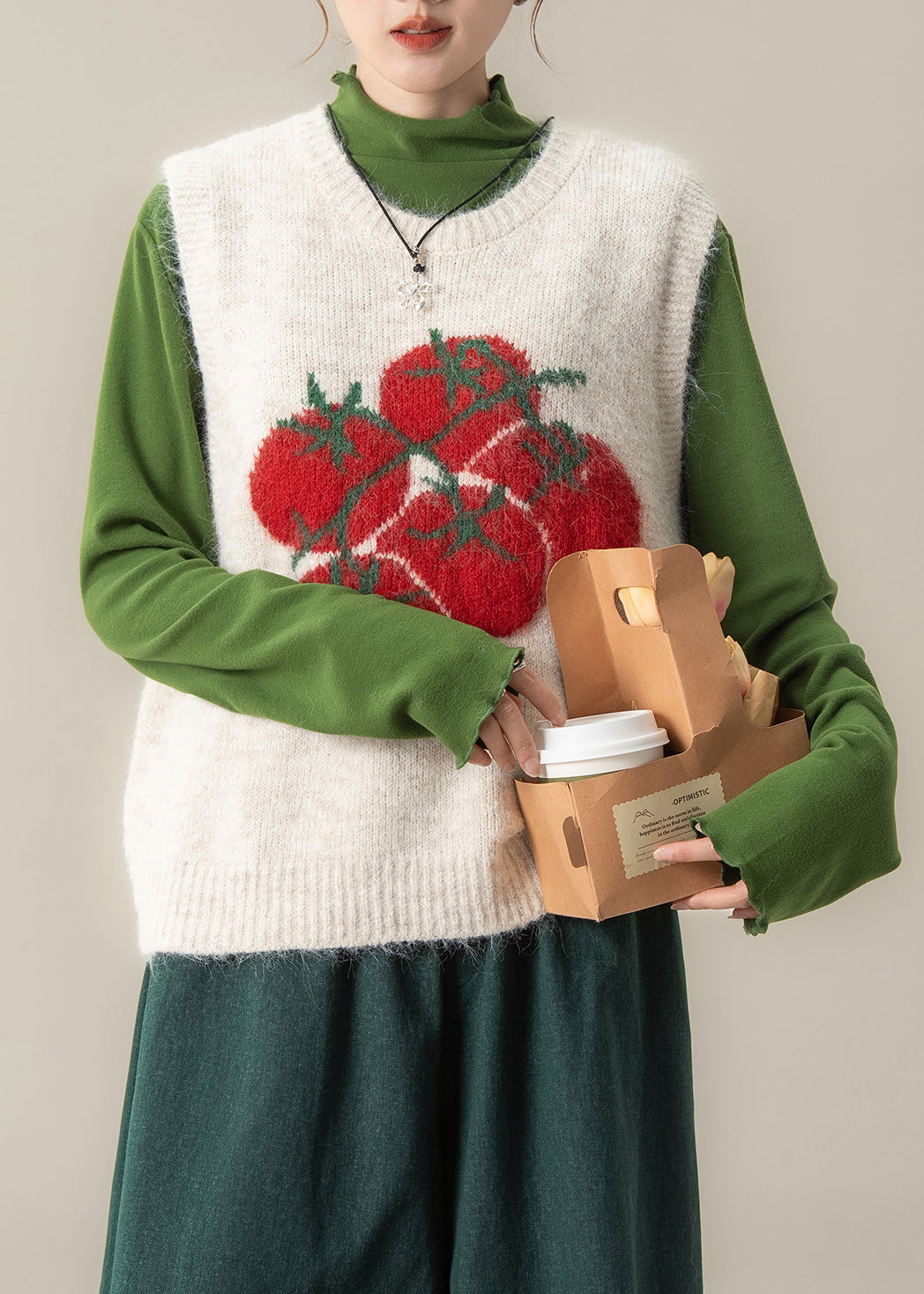 Beautiful Grass Green Stand Collar Cotton Shirts Spring