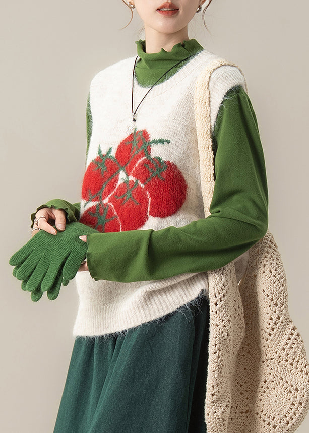 Beautiful Grass Green Stand Collar Cotton Shirts Spring