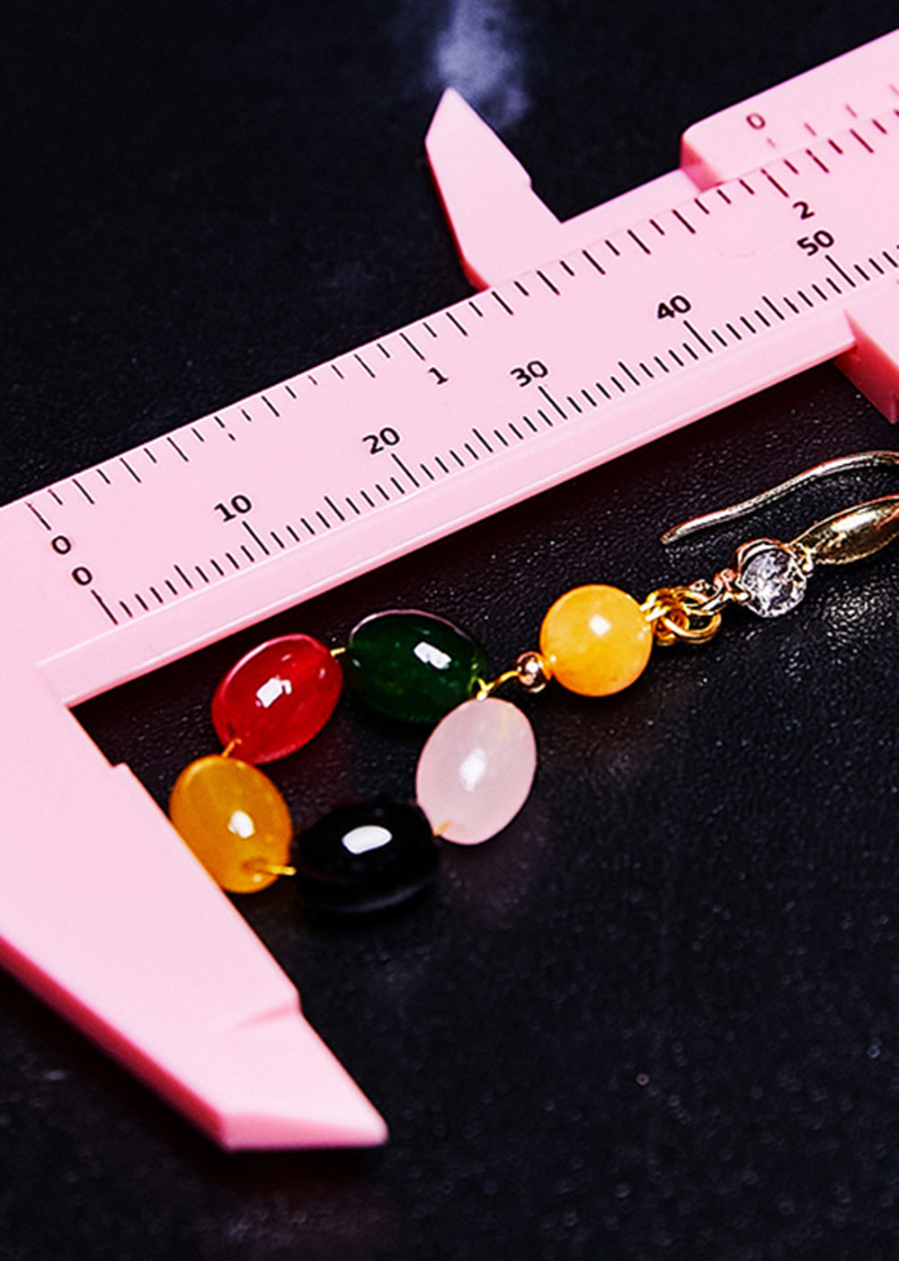 Beautiful Multicolour Gem Stone Fine Beeswax Drop Earrings