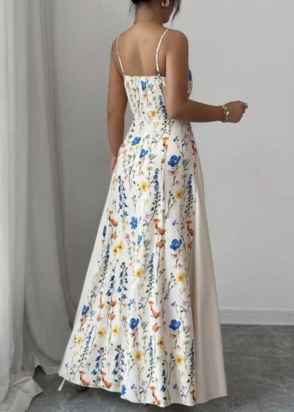 Beautiful Navy Print Exra Large Hem Chiffon Sundress Summer