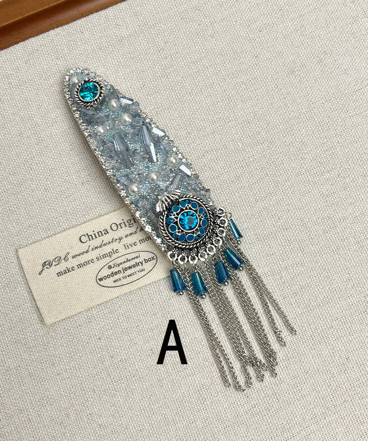 Beautiful Peacock Blue Tasseled Women Hairpin - Omychic