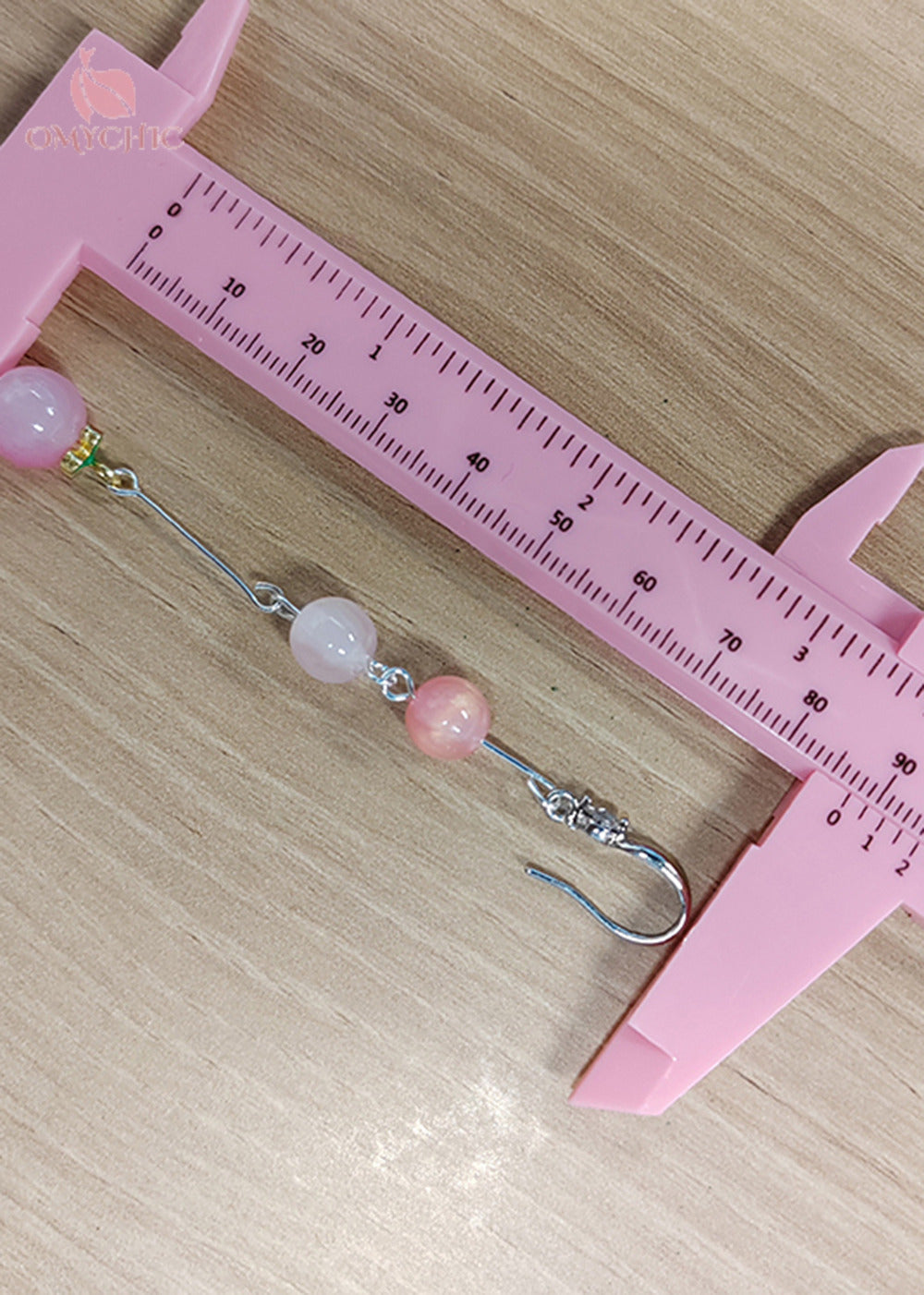 Beautiful Pink Beads Crystal Tassels Drop Earrings