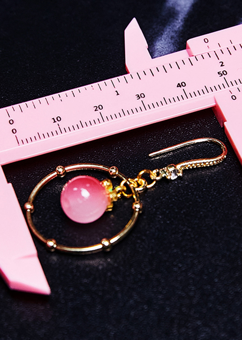 Beautiful Pink Crystal Circular Gilding Drop Earring