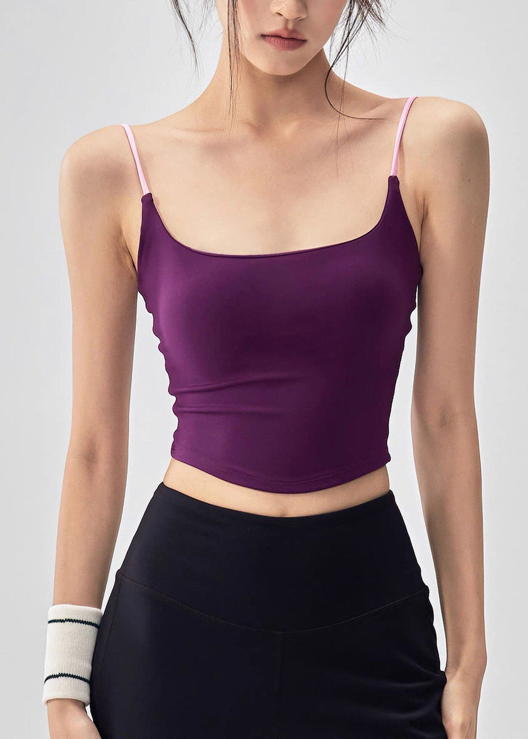 Beautiful Purple Backless Sports Yoga Tank