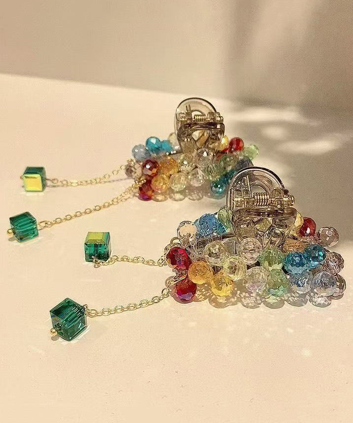 Beautiful Rainbow Acrylic Crystal Tassel A Pair Hairpin