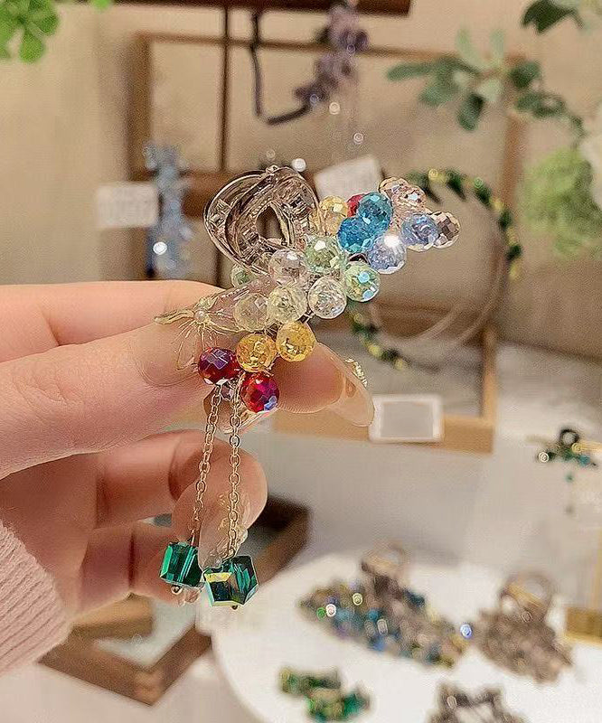 Beautiful Rainbow Acrylic Crystal Tassel A Pair Hairpin