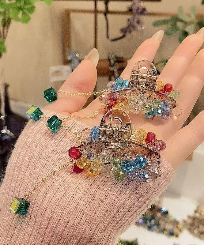 Beautiful Rainbow Acrylic Crystal Tassel A Pair Hairpin