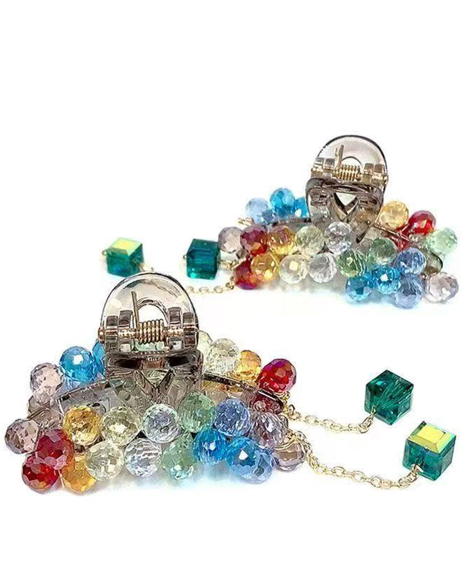 Beautiful Rainbow Acrylic Crystal Tassel A Pair Hairpin