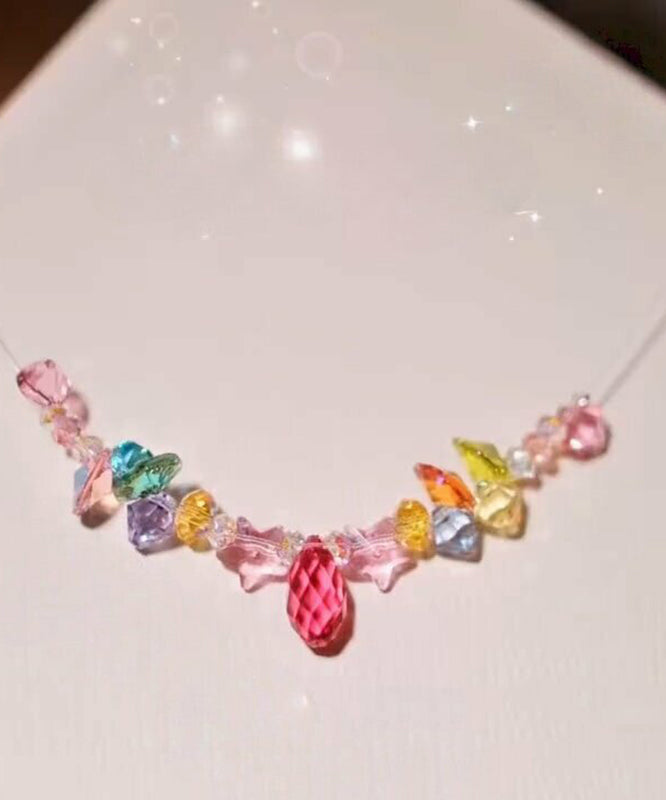 Beautiful Rainbow Alloy Crystal Pendant Necklace