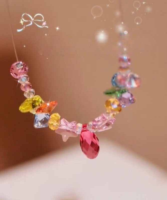 Beautiful Rainbow Alloy Crystal Pendant Necklace