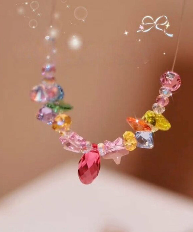 Beautiful Rainbow Alloy Crystal Pendant Necklace