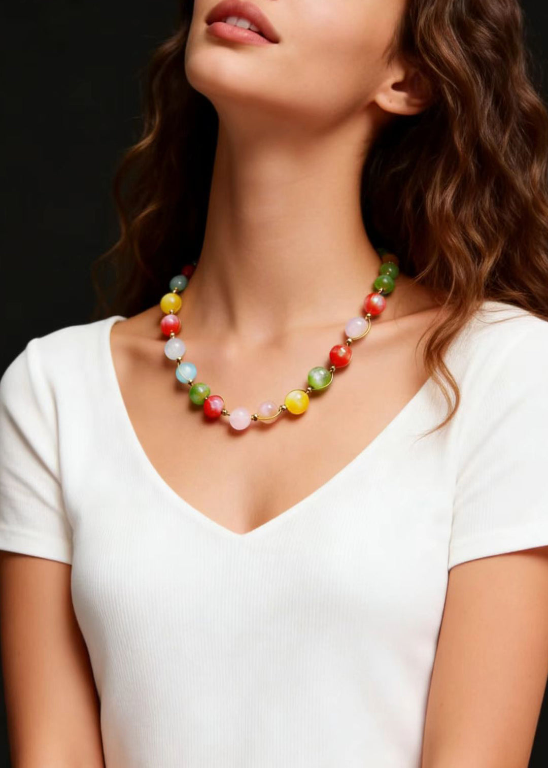 Beautiful Rainbow Crystal Princess Necklace
