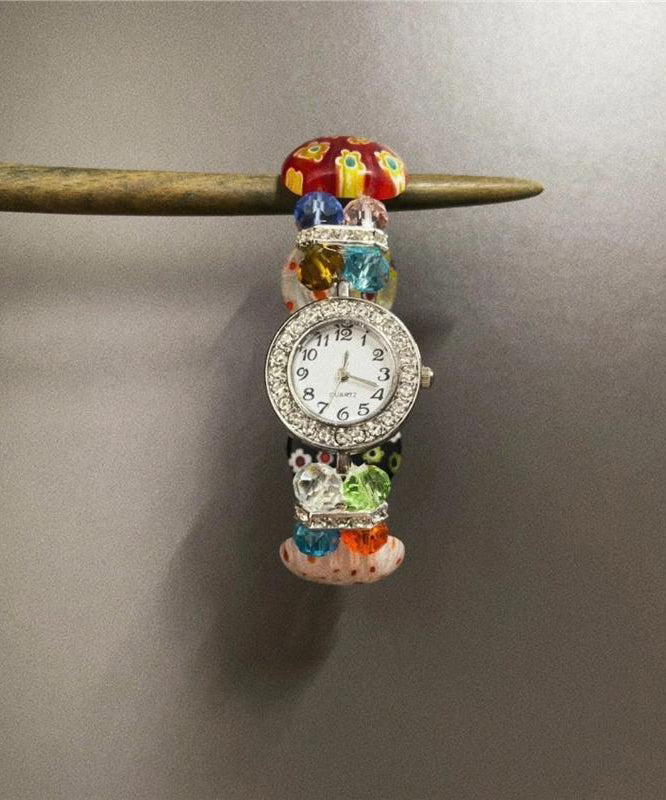 Beautiful Rainbow Overgild Zircon Quartz Movement Watches