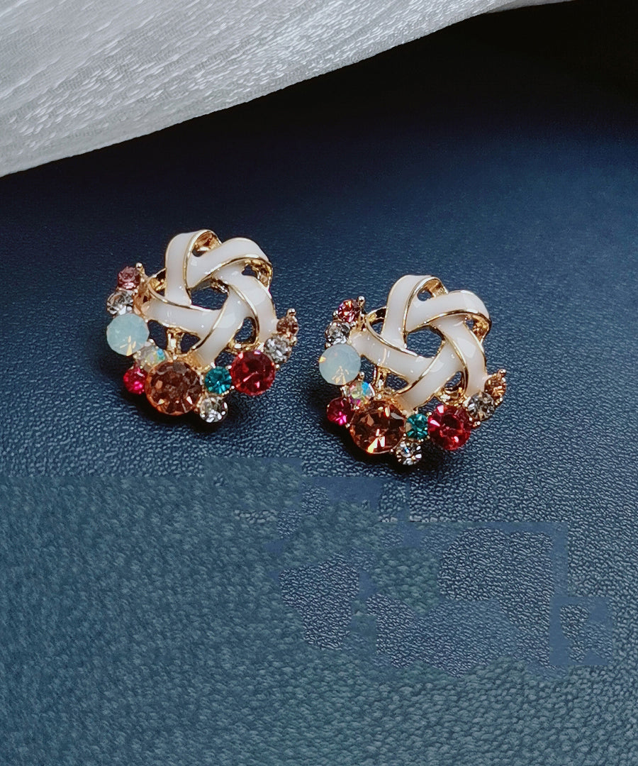 Beautiful Rainbow Overgild Zircon Stud Earrings
