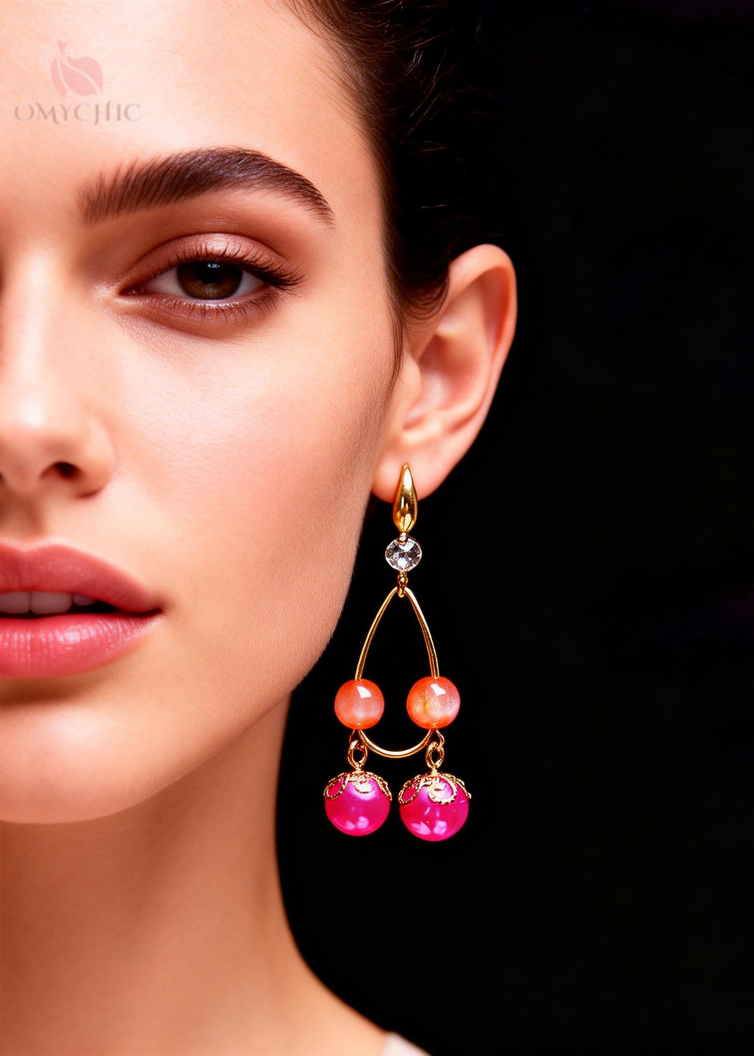 Beautiful Rose Pearl Original Design Drop Earrings