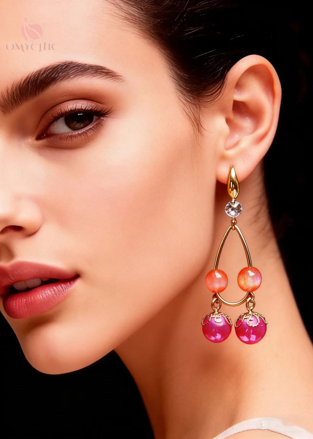 Beautiful Rose Pearl Original Design Drop Earrings