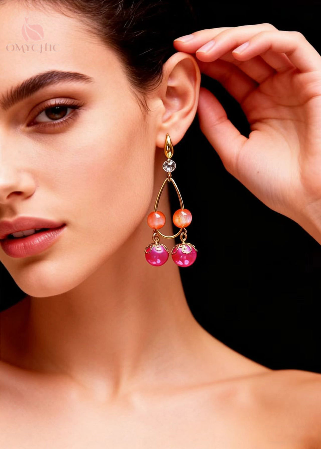 Beautiful Rose Pearl Original Design Drop Earrings