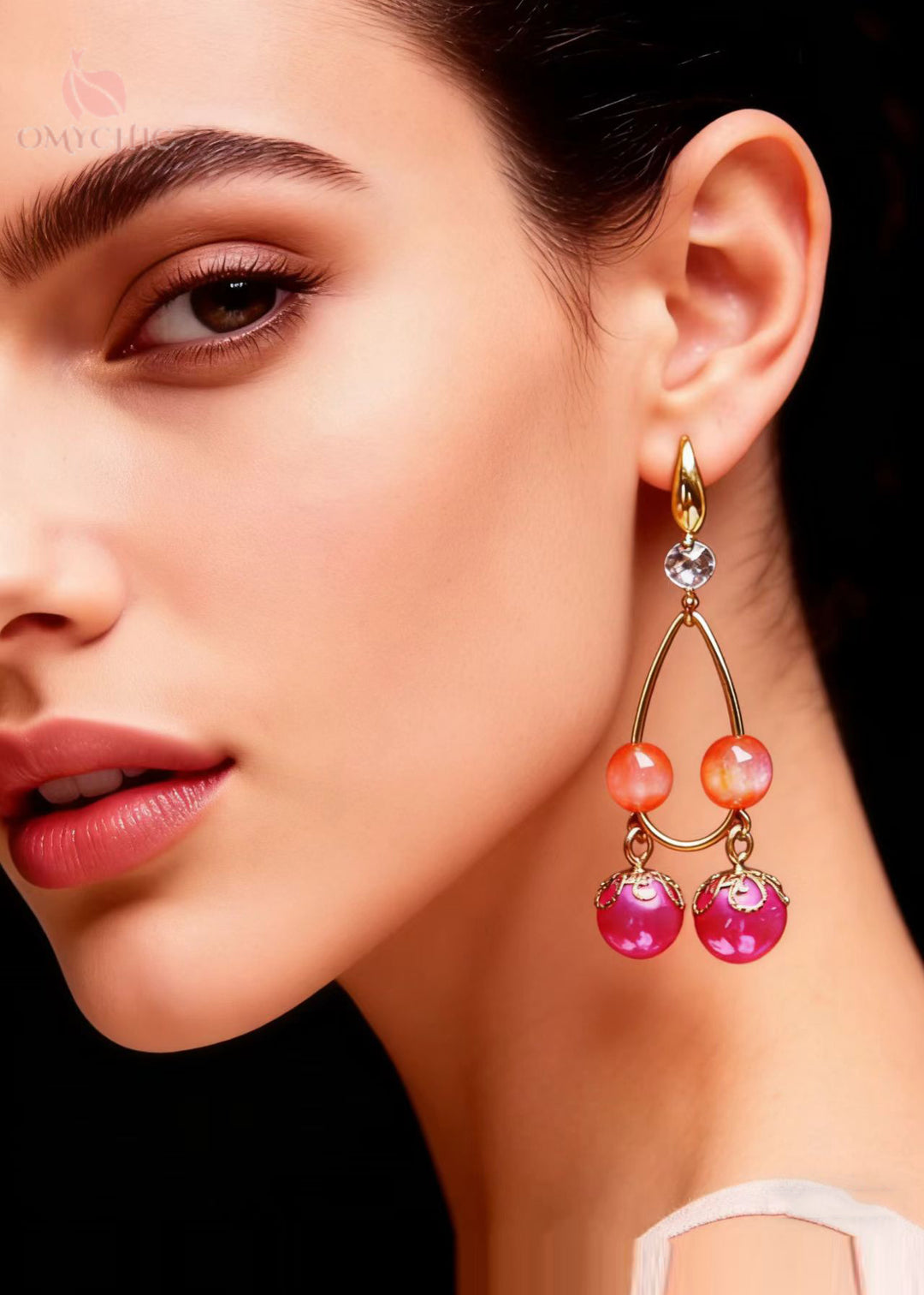 Beautiful Rose Pearl Original Design Drop Earrings