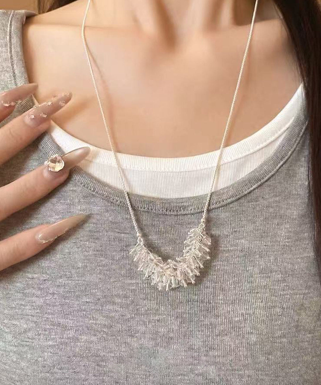Beautiful Silk Alloy Pendant Necklace
