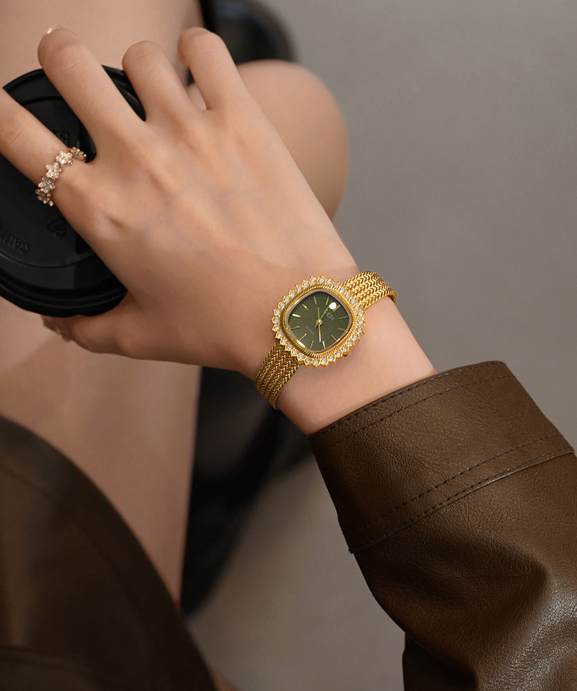 Beautiful Silk Stainless Steel Tempered Glass Ear Of Wheat Watches