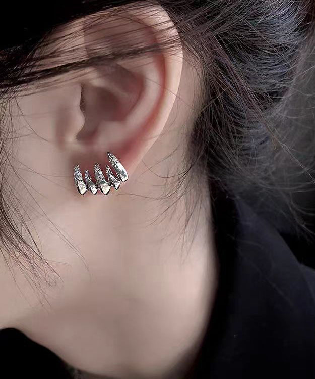 Beautiful Silver Zircon Stylish Stud Earrings