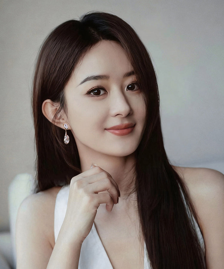 Beautiful Silvery Teardrop Shape Sparkling Zircon Drop Earrings - Omychic