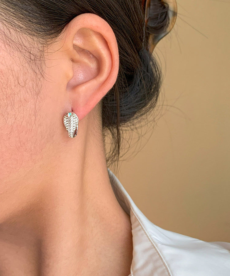 Beautiful Silvery Zircon Sparkling Stud Earrings - Omychic