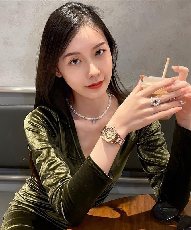 Beautiful Stainless Steel Zircon Hollow Out Watch