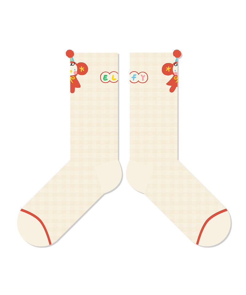 Beautiful Thin Mesh Breathable Cartoon Mid Calf Socks