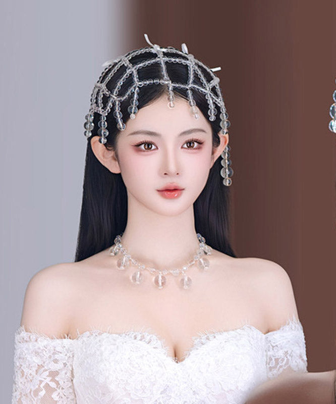 Beautiful Transparent Color Crystal Hollow Out Tassel HairPiece