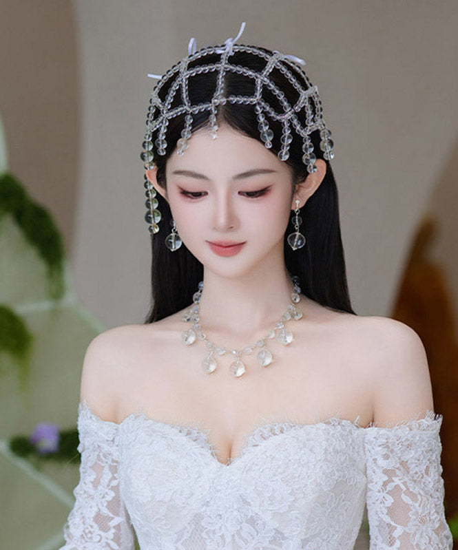 Beautiful Transparent Color Crystal Hollow Out Tassel HairPiece