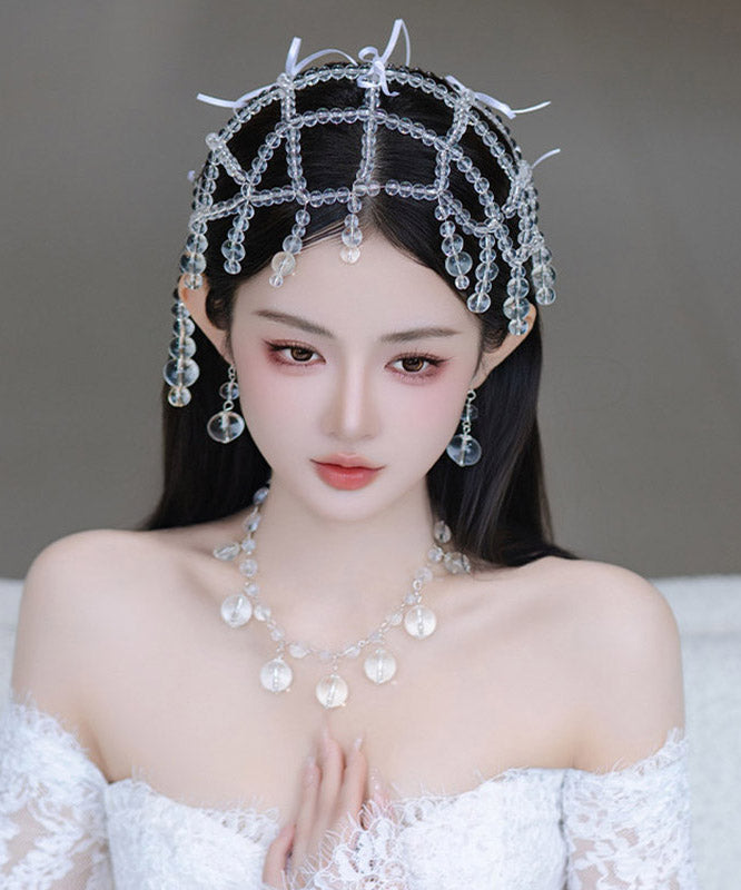 Beautiful Transparent Color Crystal Hollow Out Tassel HairPiece