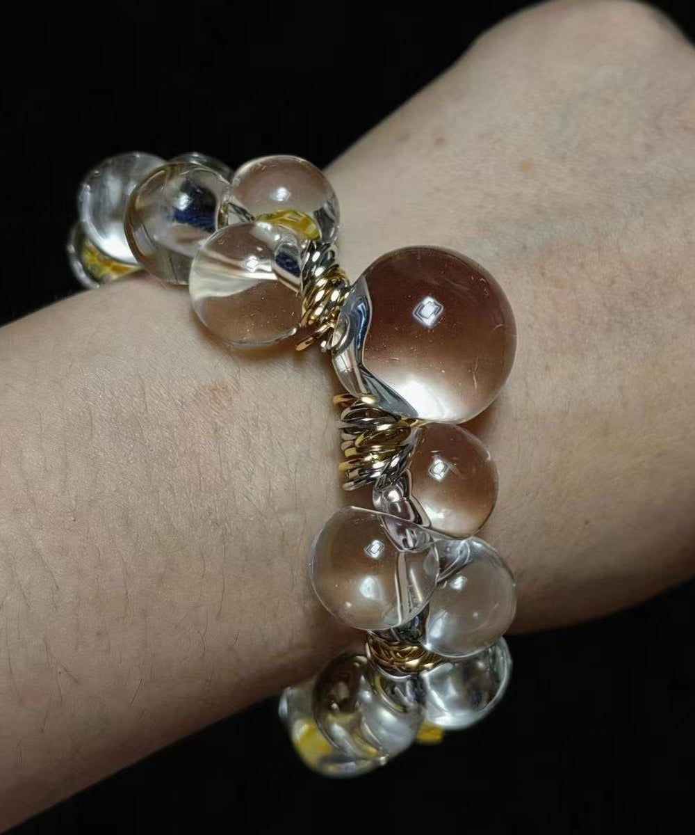 Beautiful Transparent Resin Ball Alloy Beading Charm Bracelet