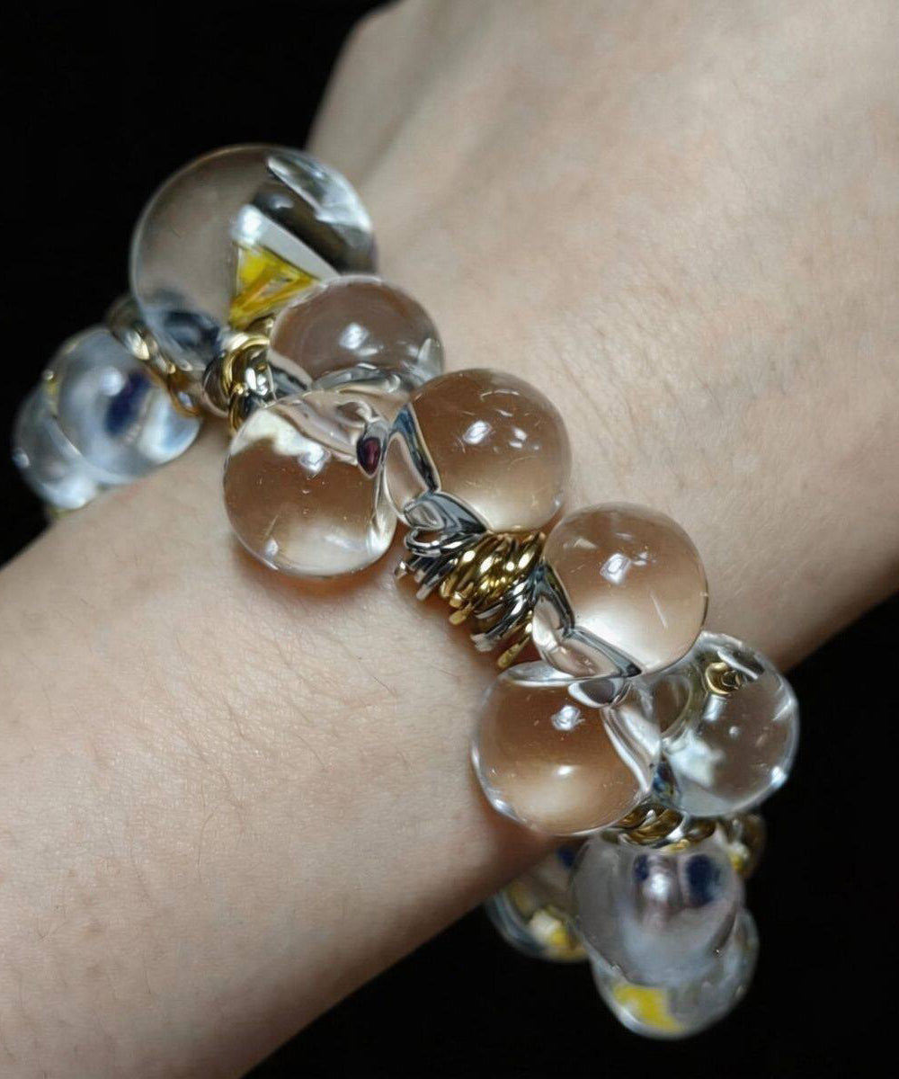 Beautiful Transparent Resin Ball Alloy Beading Charm Bracelet