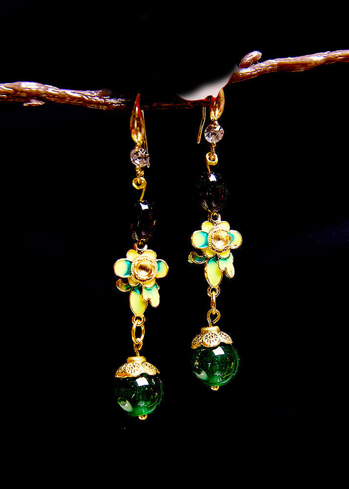 Beautiful Turquoise Fine Flower Drop Earrings - Omychic