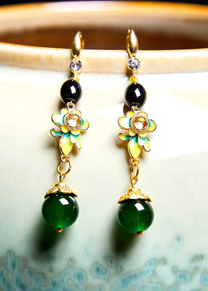 Beautiful Turquoise Fine Flower Drop Earrings - Omychic
