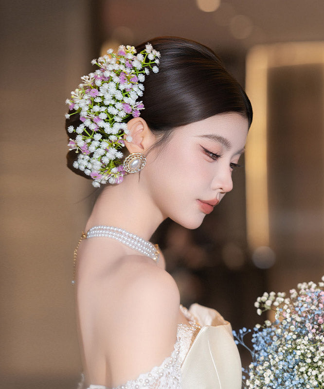 Beautiful White Gypsophila A Pair Hairpin
