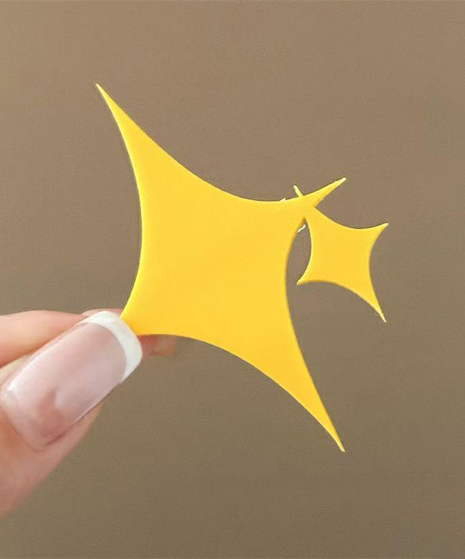 Beautiful Yellow Acrylic Shining Stars A Pair Hairpin