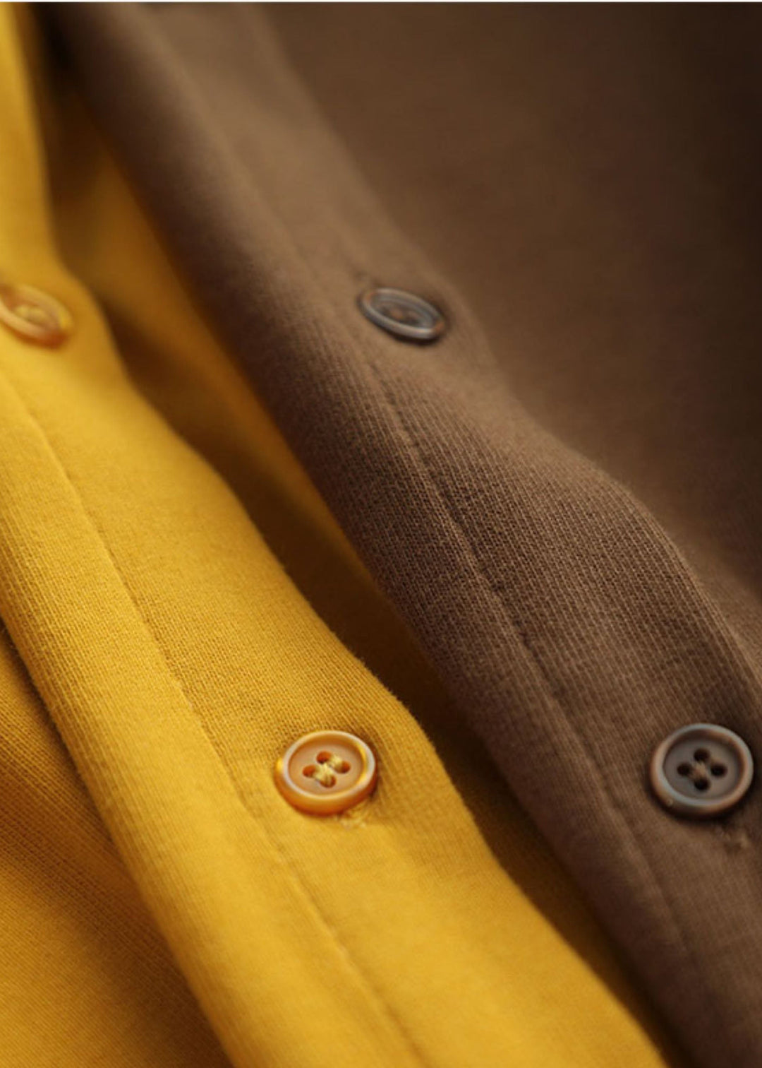 Beautiful Yellow Button Down Cotton Tops Fall